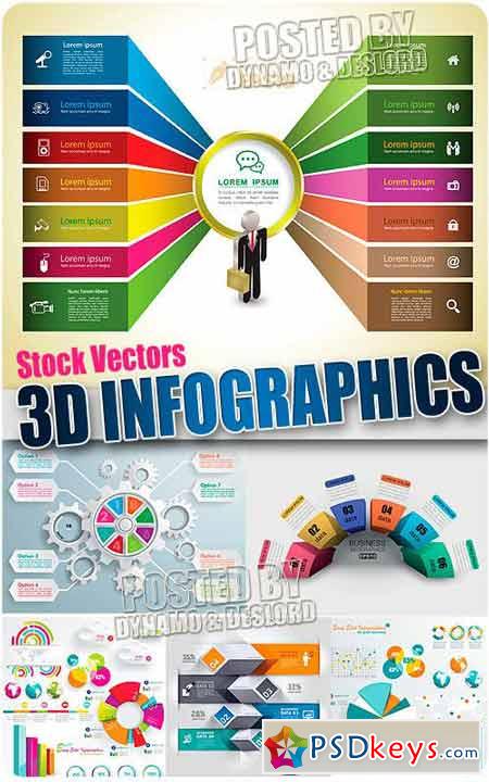 3D infographics 4 - Stock Vectors