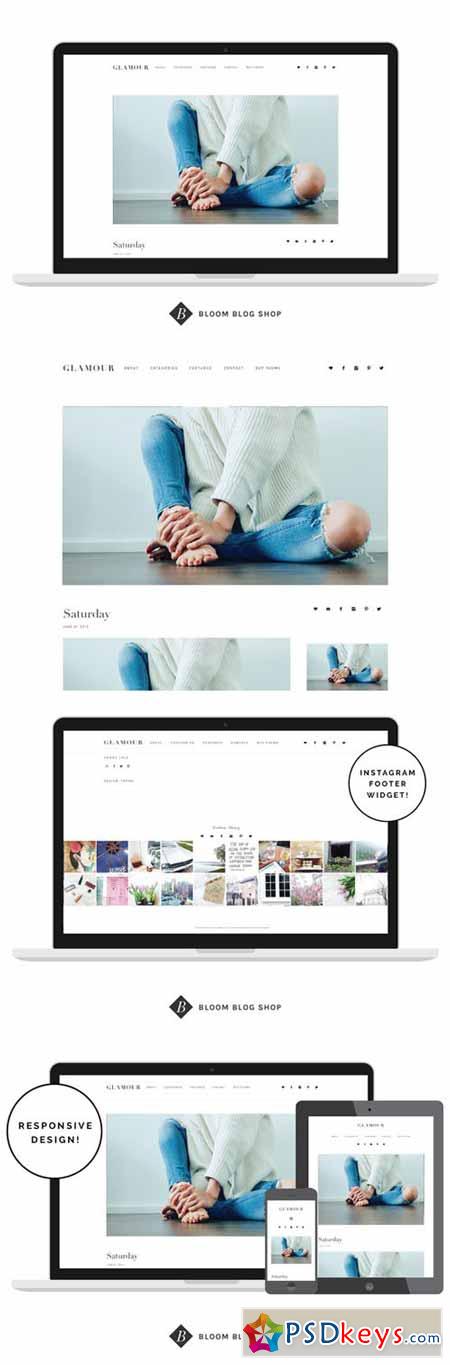 Responsive Minimal Wordpress Theme - Glamour 320863