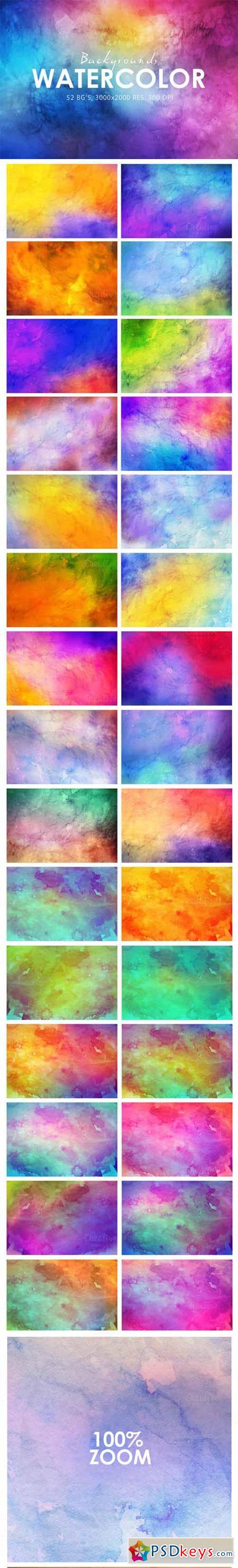 52 Watercolor Backgrounds 324748