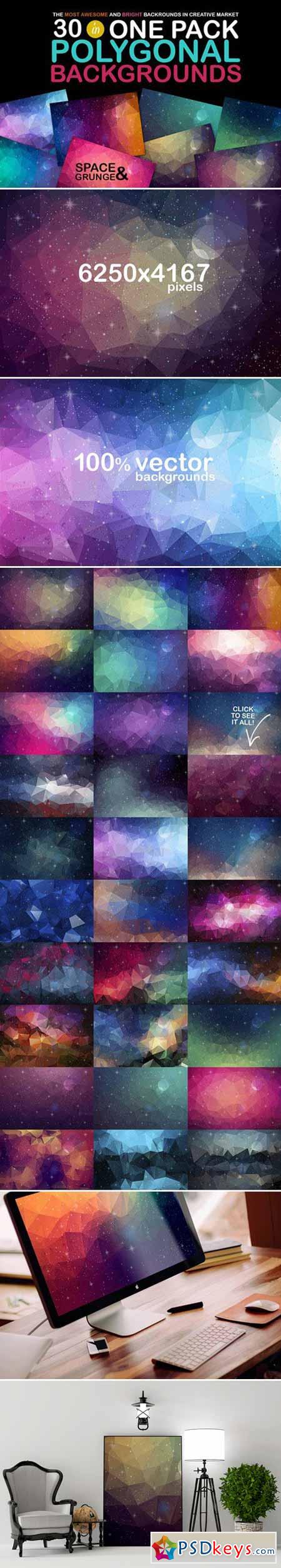 Polygonal Space Backgrounds 430458