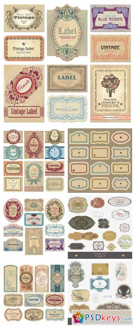 Vintage vector labels set