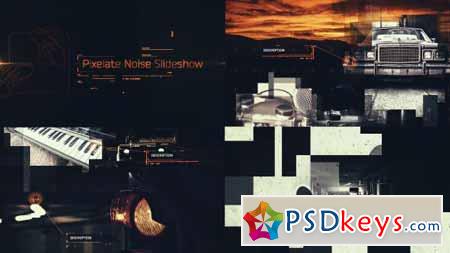 Pixelate Noise Slideshow - After Effects Projects