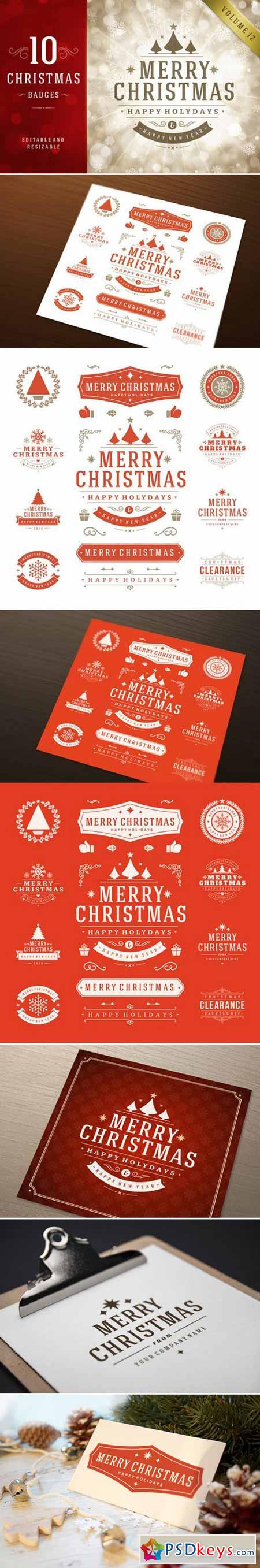 10 Christmas labels and badges 431309