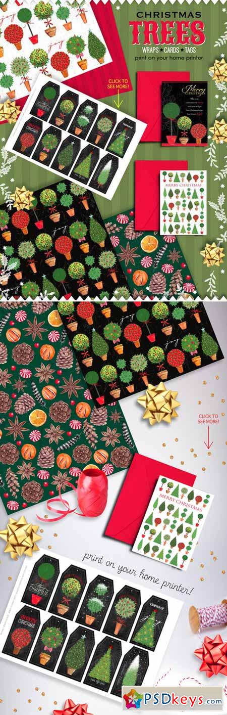 ChristmasTrees-wraps cards tags 433462