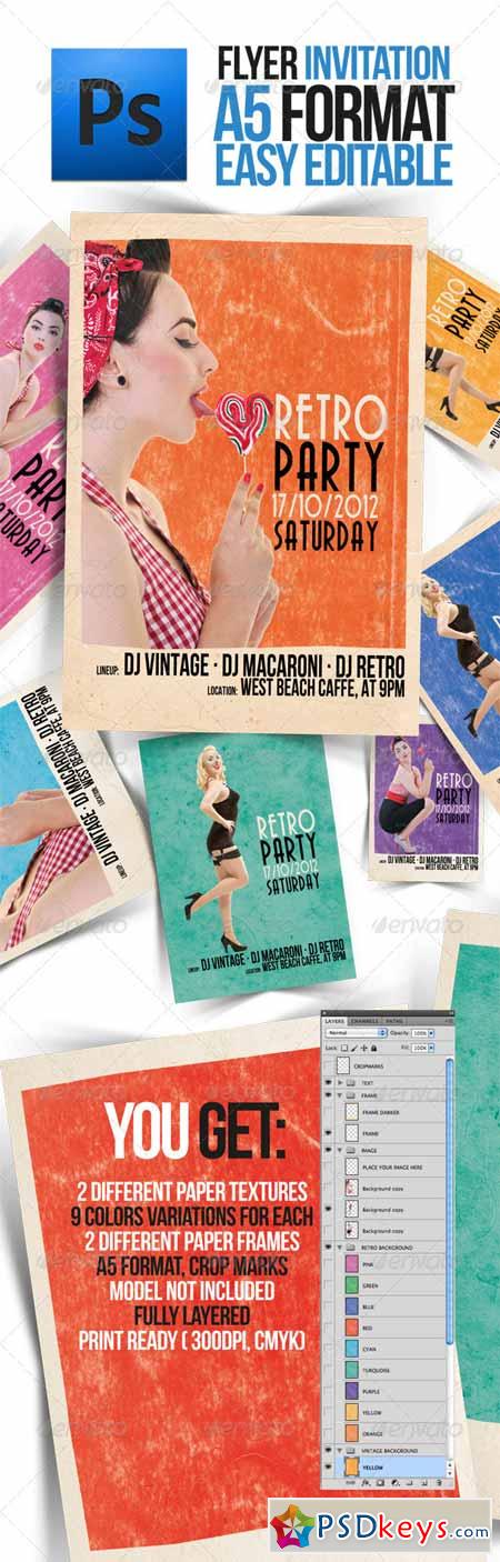 Party Retro Pin-Up Flyer A5 Format 2023435