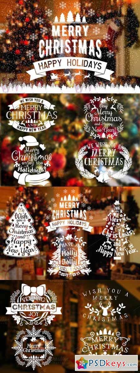 12 New Year Christmas Labels&Badges 426975