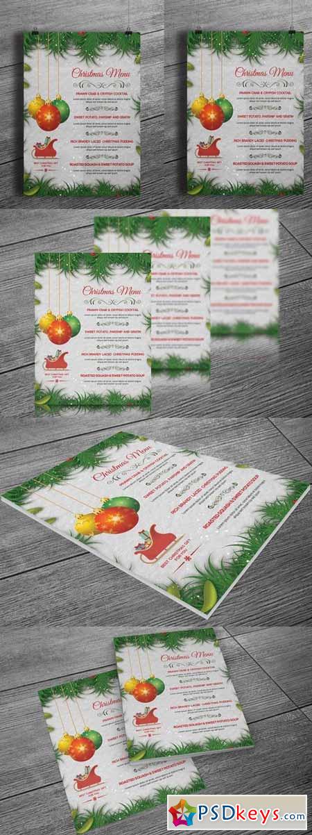 Christmas party menu template-V105 425600