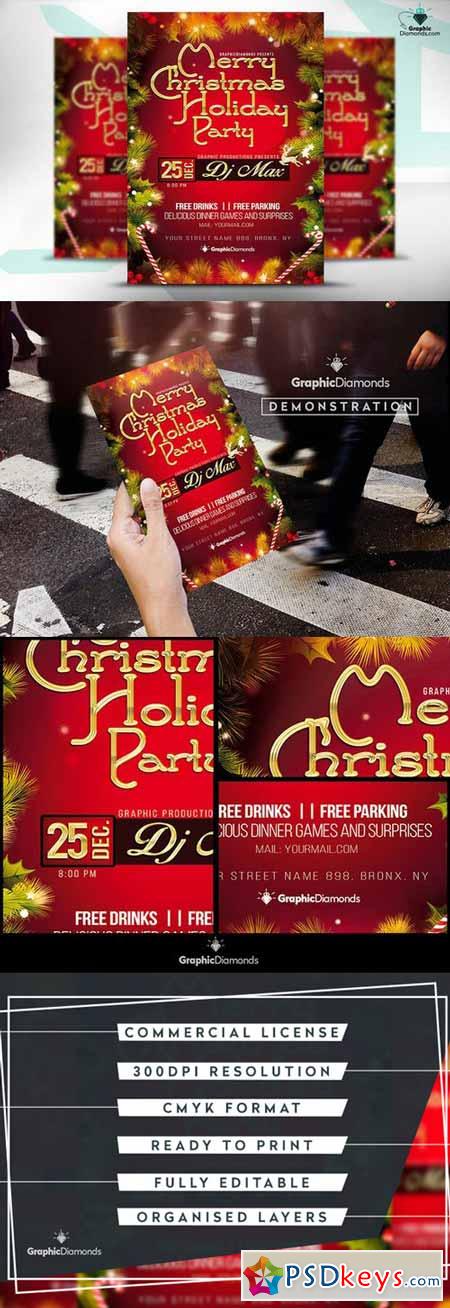 Merry Christmas Holiday Party Flyer 425514