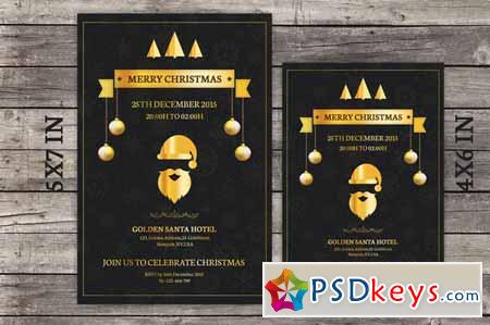 Golden Christmas Invitation Flyer 436604
