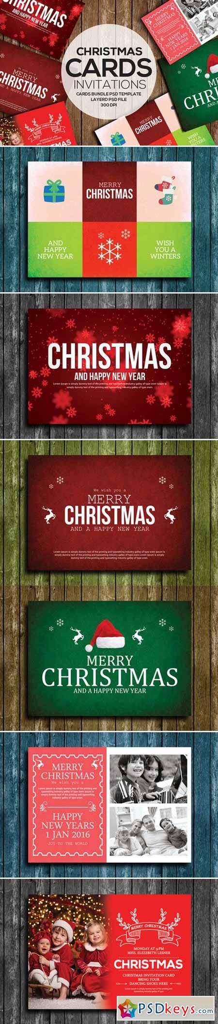 6 Christmas Cards Bundle 437918
