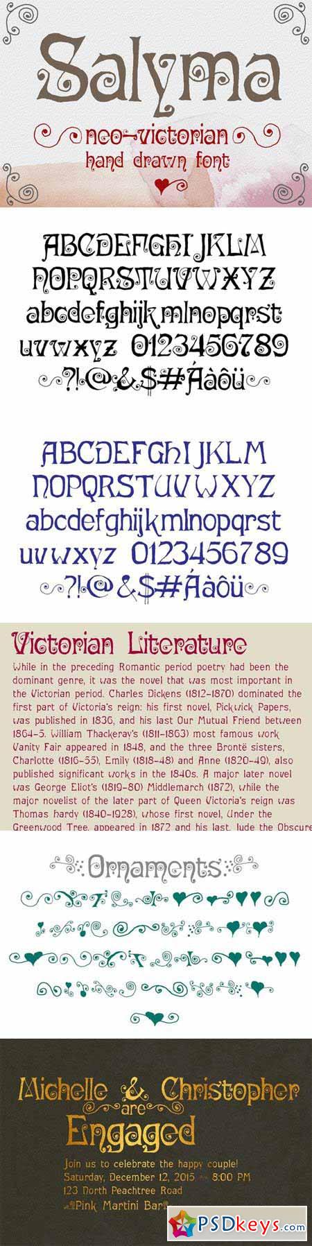 Salyma neo-victorian hand drawn font 436447