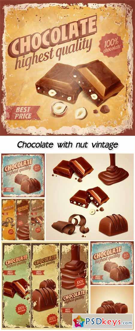 Chocolate with nut vintage