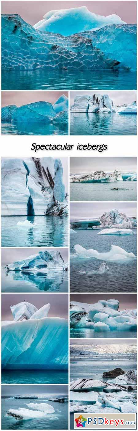 Spectacular icebergs floating on the lake, Ireland