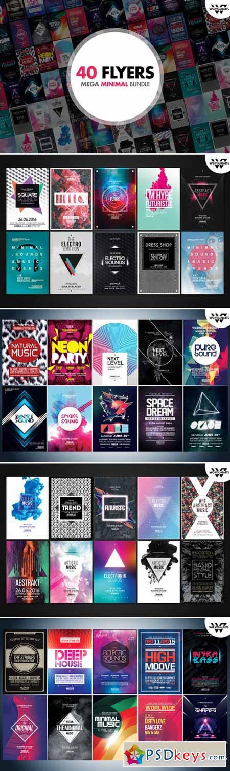 40 MINIMAL ELECTRO Flyer Templates 446335