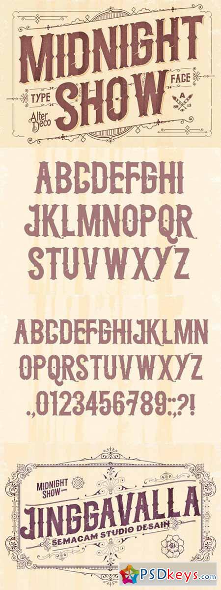 Midnight Show typeface 15306
