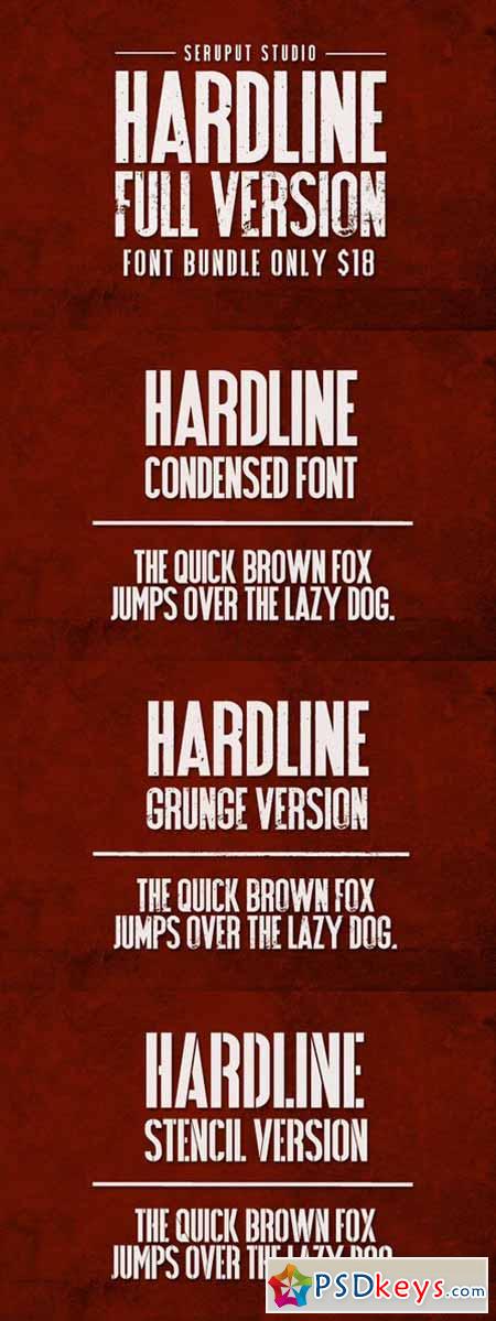 Hardline Font Bundle 48215