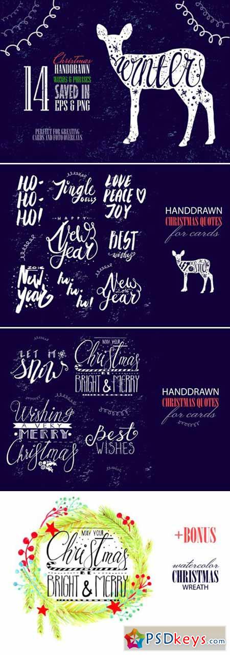 Handdrawn Christmas phrases 453323