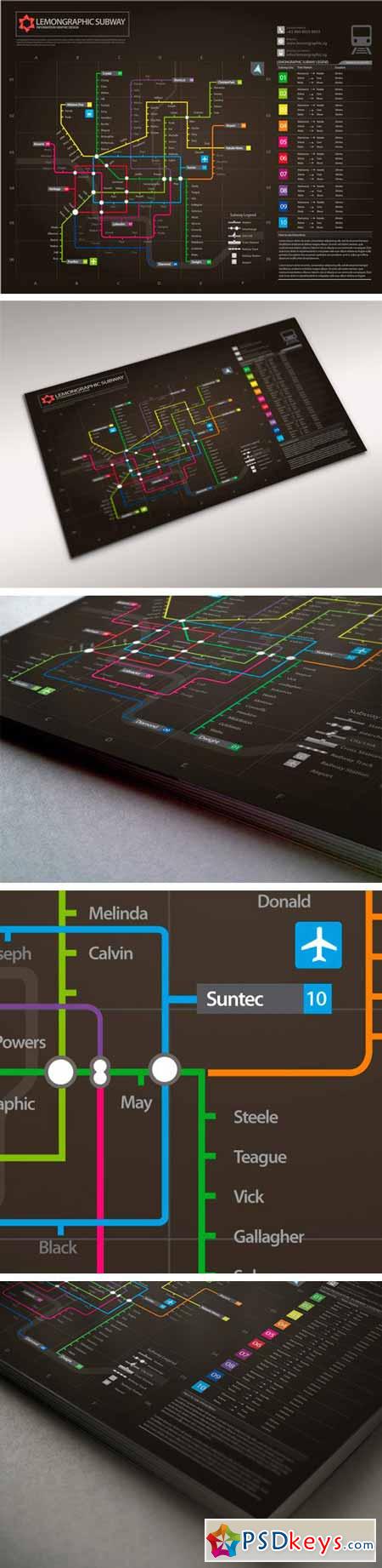 Neon Subway Map Information Design 143801 Free Download Photoshop