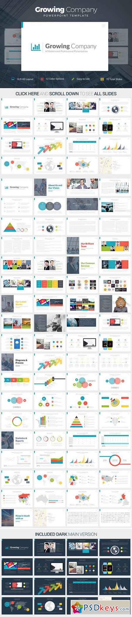 Growing Company PowerPoint Template 401412