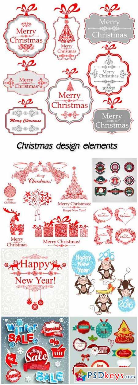 Collection of Christmas design elements