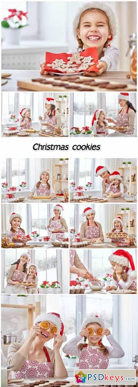 Christmas cookies, mother and daughter