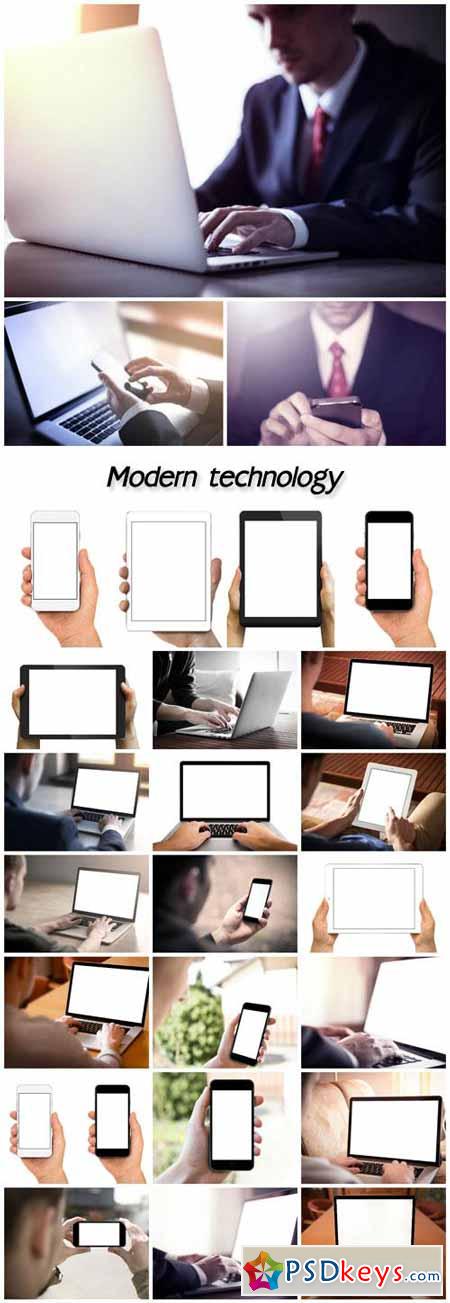Modern technology, tablet, smartphone, laptop