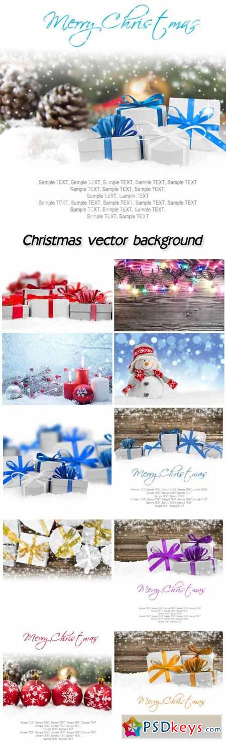 Christmas background with gift boxes and Christmas decorations