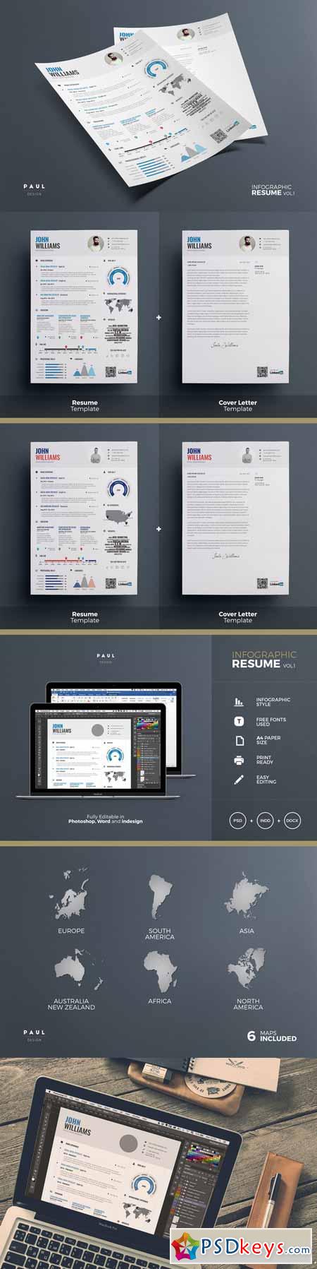 Infographic Resume - Psd Indd & Docx 220474