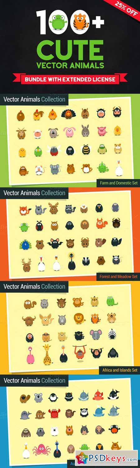 100+ Vector Animals BUNDLE 458143