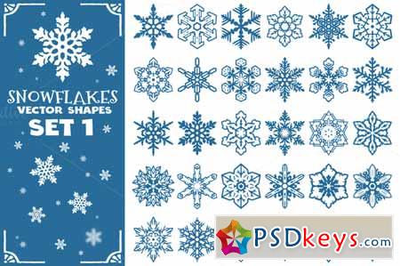 Decorative Snowflakes Shapes Set 1 387036