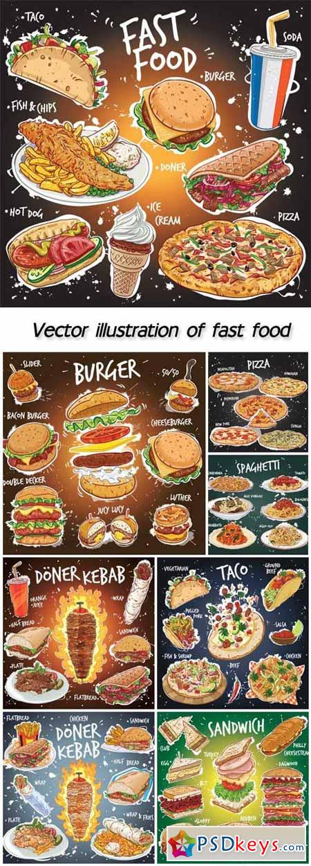 Vector illustration of fast food