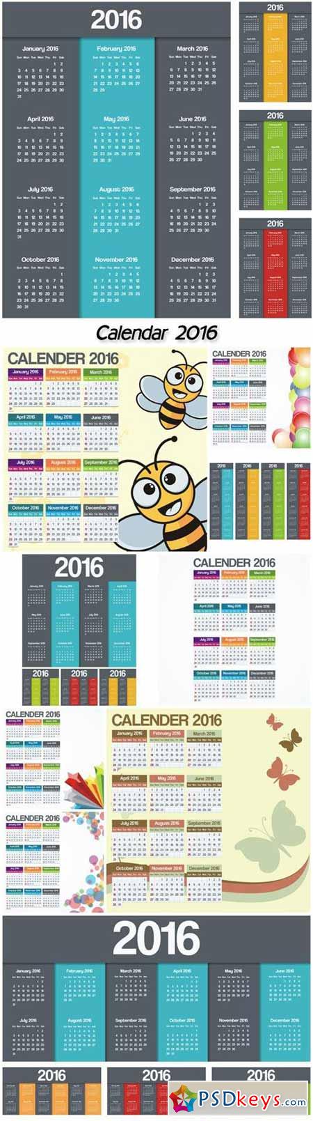Calendar 2016, new year