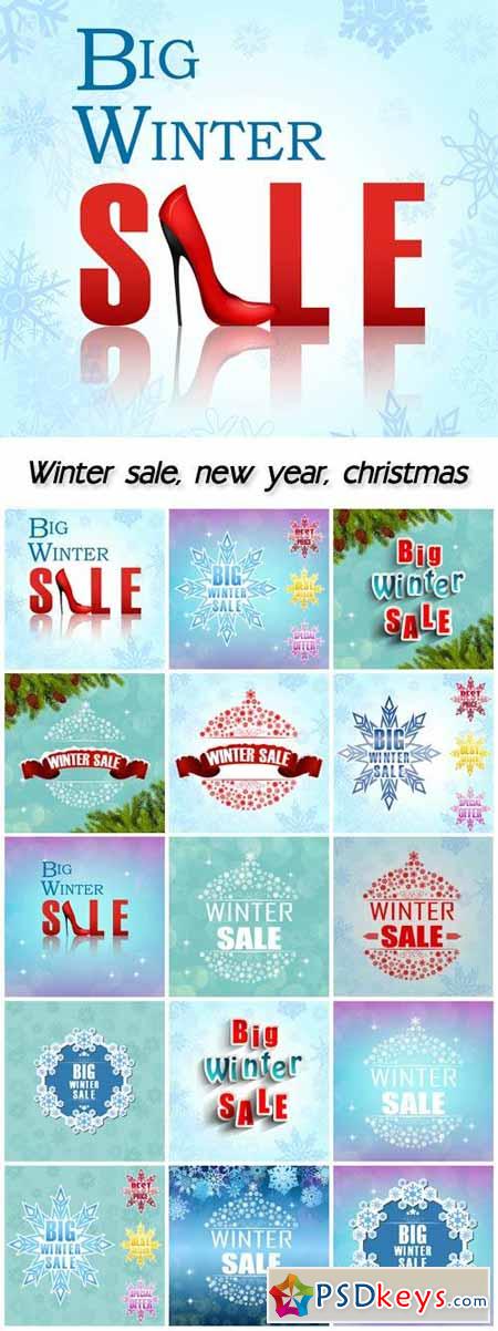Winter sale, new year, christmas