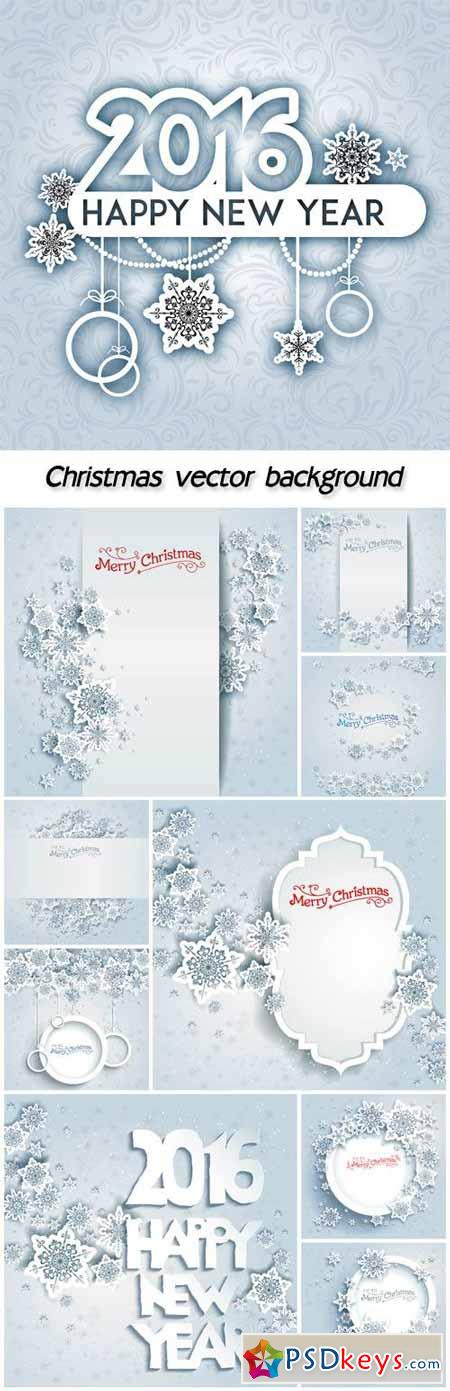 Christmas vector background with snowflakes and elements for text