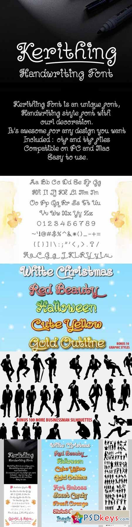 Kerithing Font+Styles+Silhouettes 454430