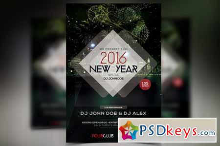 2016 New Year - PSD Flyer 458952