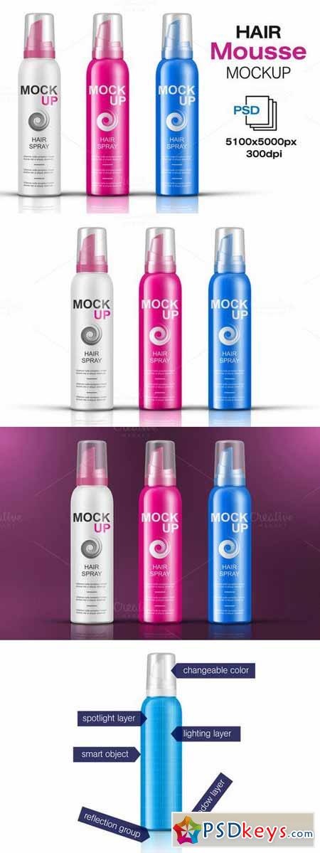 Hair Mousse Bottle Mockup Vol. 8 459476