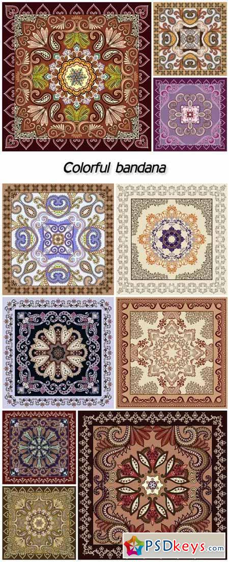 Bandana with a pattern in the Moorish style, with colorful mandala