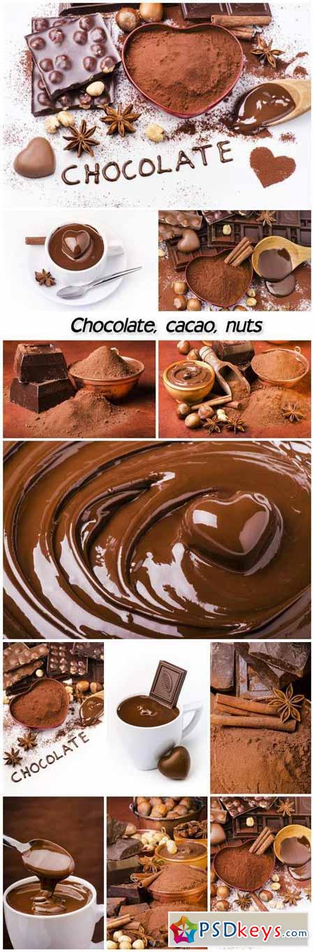 Chocolate, cacao, nuts