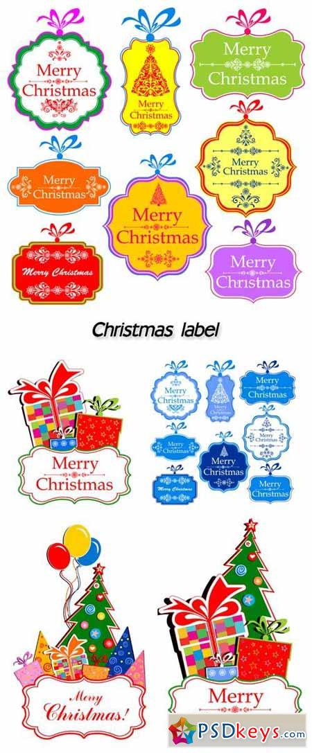 Christmas label, background vector