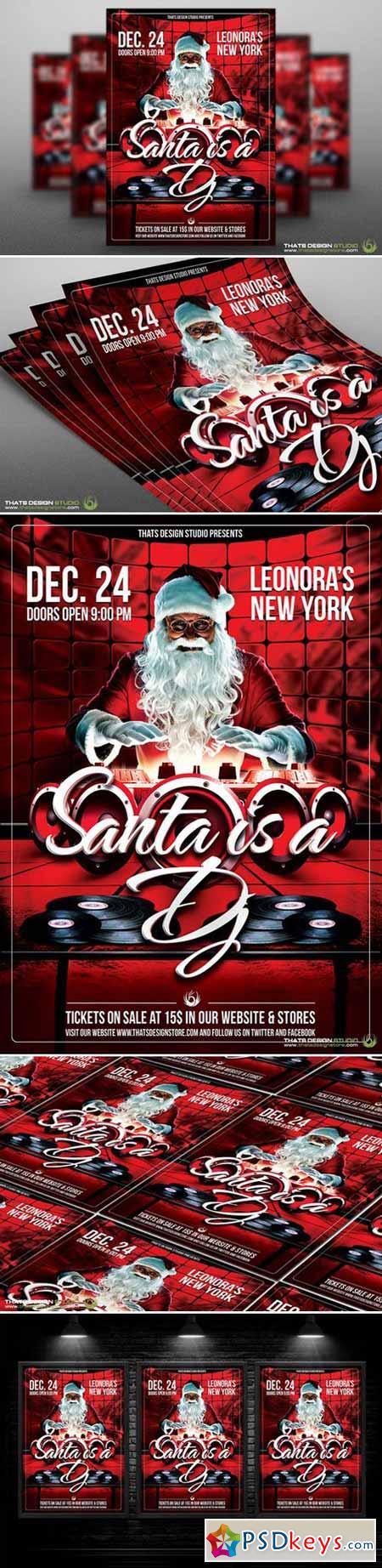 Santa is a DJ Flyer Template 92542