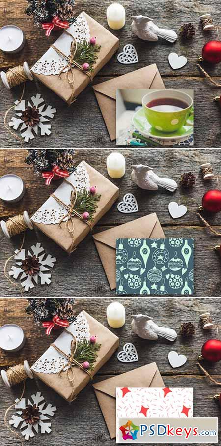 Editable cozy Xmas mockup 431626