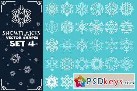 Decorative Snowflakes Shapes Set 4 387049