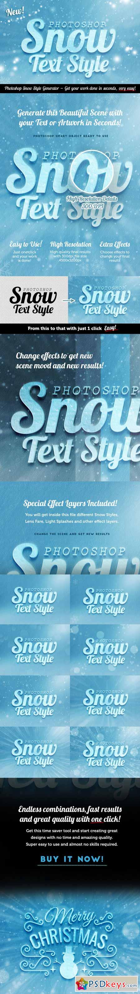 Snow Text Effect Psd for Photoshop 464267