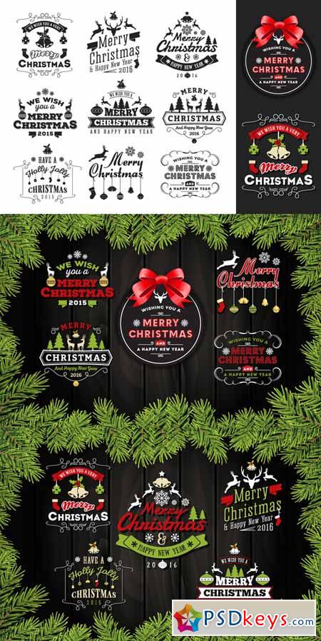 Christmas & New Year Badges & Label 454268