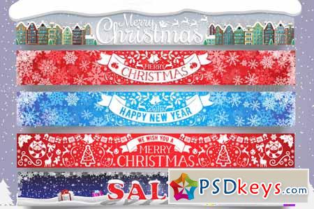 5 Christmas and New Year web banners 454471