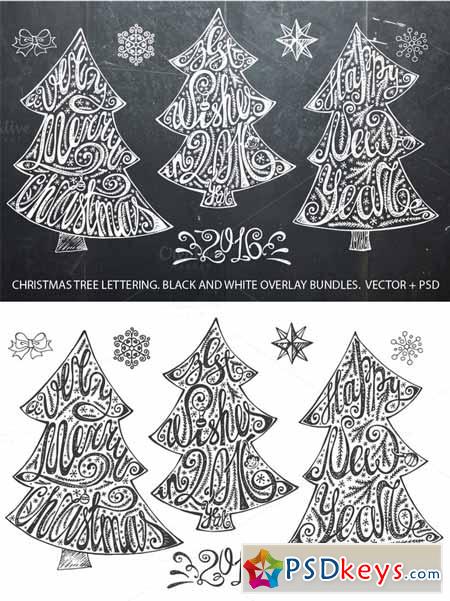 Christmas tree lettering set 466697
