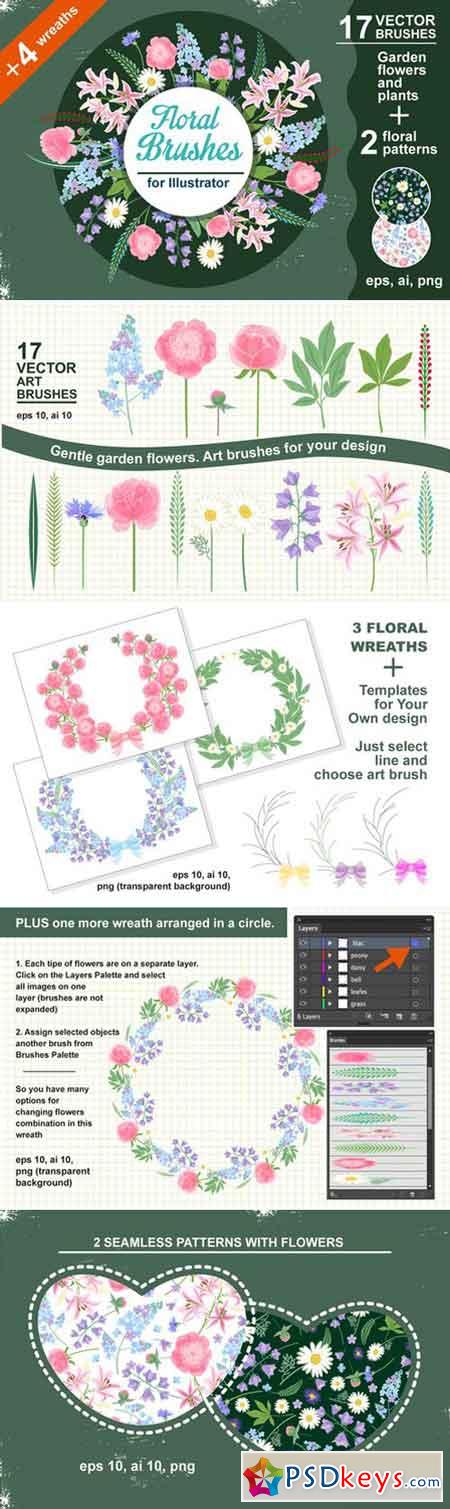 Floral vector brushes 469296