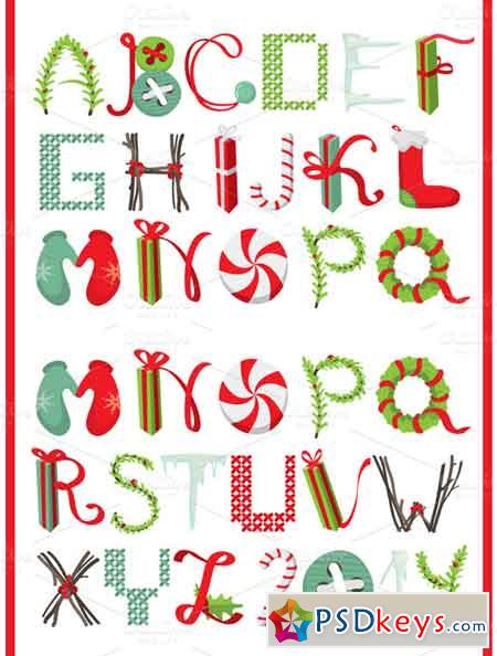 Merry Christmas Latin alphabet 15935