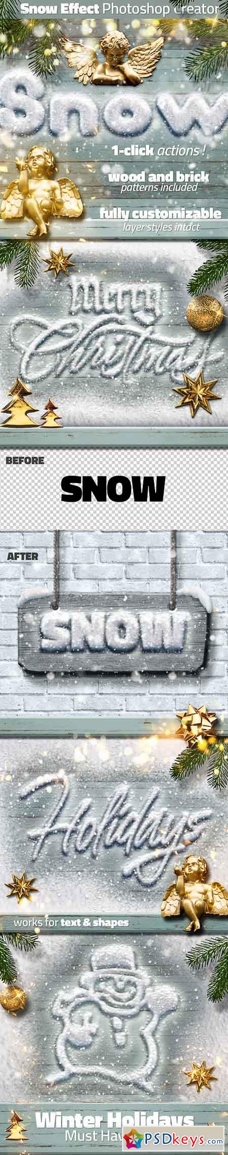 Snow and Wood Photoshop Winter Sign Creator 13933478